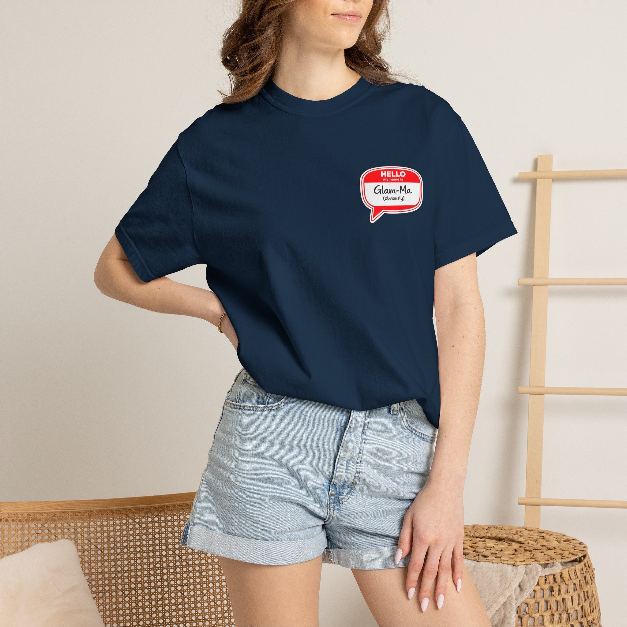 Hello, Classic Glam-Ma Badge T-Shirt