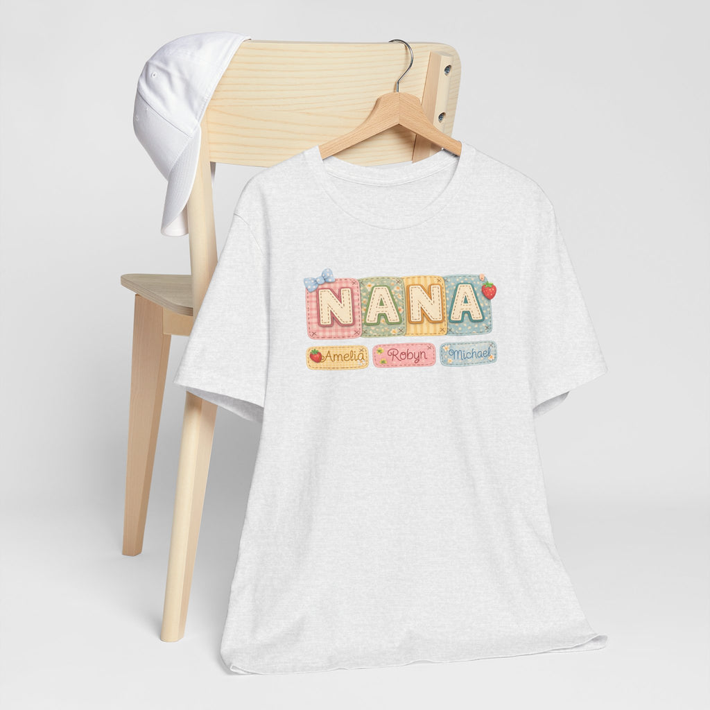 Nana Baby Blocks Tee — Personalized Grandmother Name Shirt