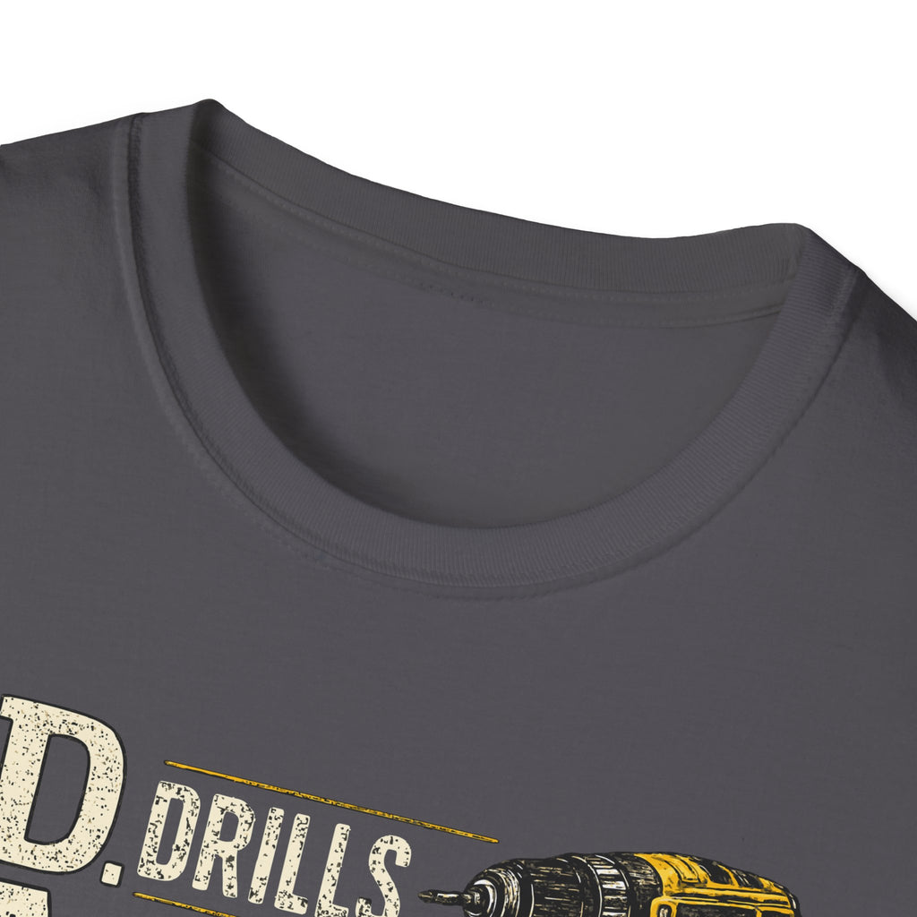Drills and Damage Dad T-Shirt – Funny Father’s Day Tool Lover Tee