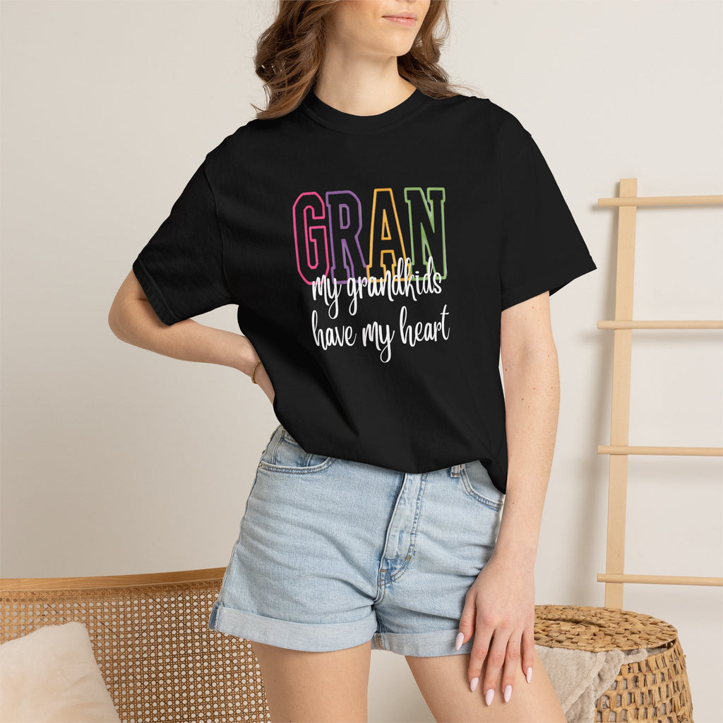 T-Shirt — "Gran my grandkids have my heart" Pastel Graphic Grandma Tee