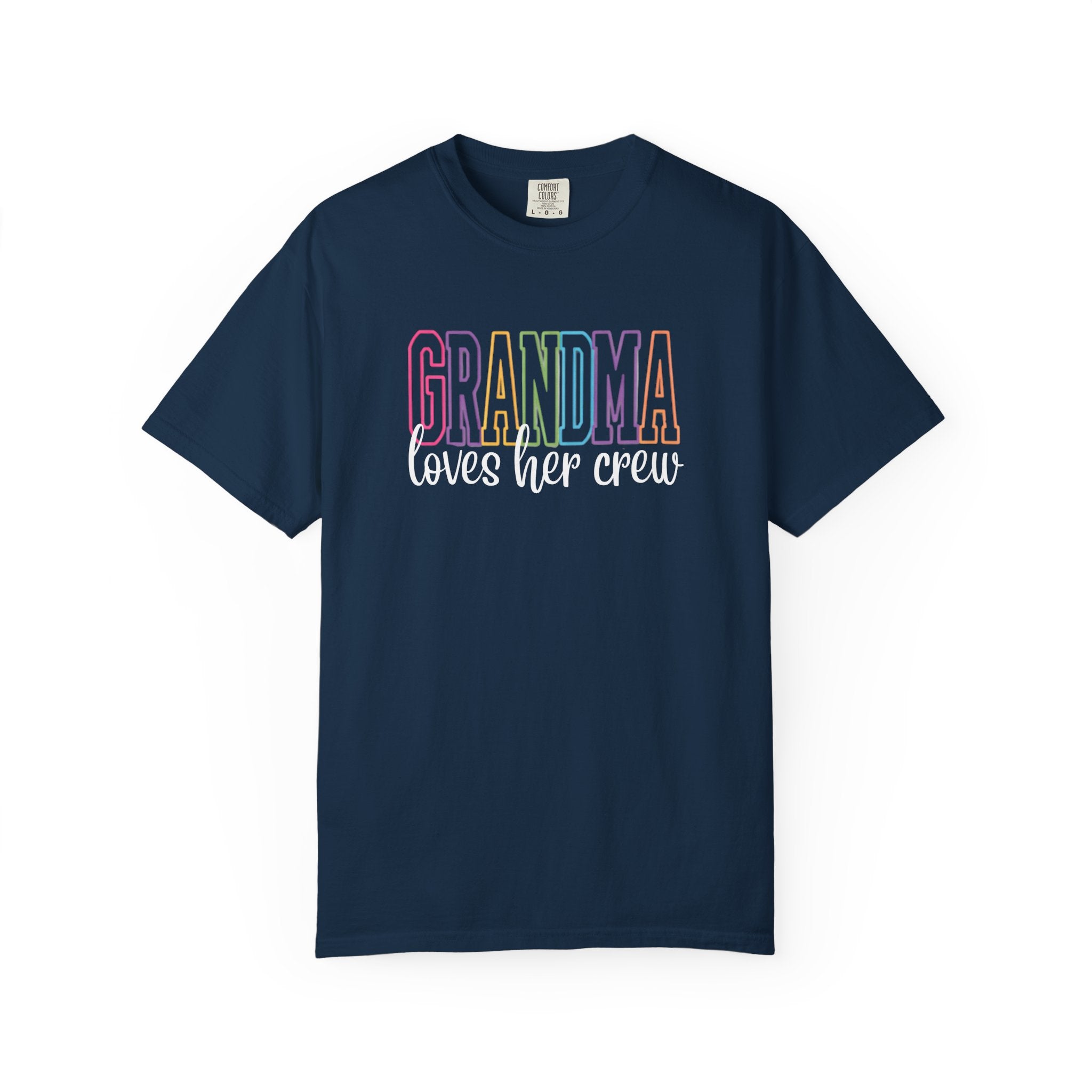 Grandma Pastel Rainbow T-Shirt — 'GRANDMA' Retro Lettering Tee
