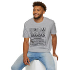 Grandad Warning T-Shirt — 'Warning: Spoils Grandkids & Hands Out Biscuits' Funny Grandpa Shirt