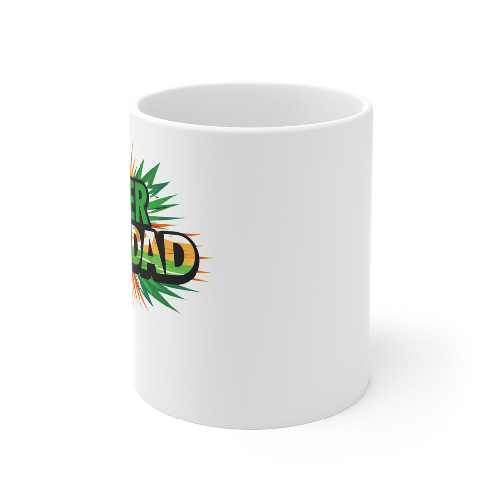 Super Grandad Ireland Flag/Irish themed Mug — Bold Comic-Style "Super Grandad" Gift Mug for Grandpa, Father's Day & Birthday