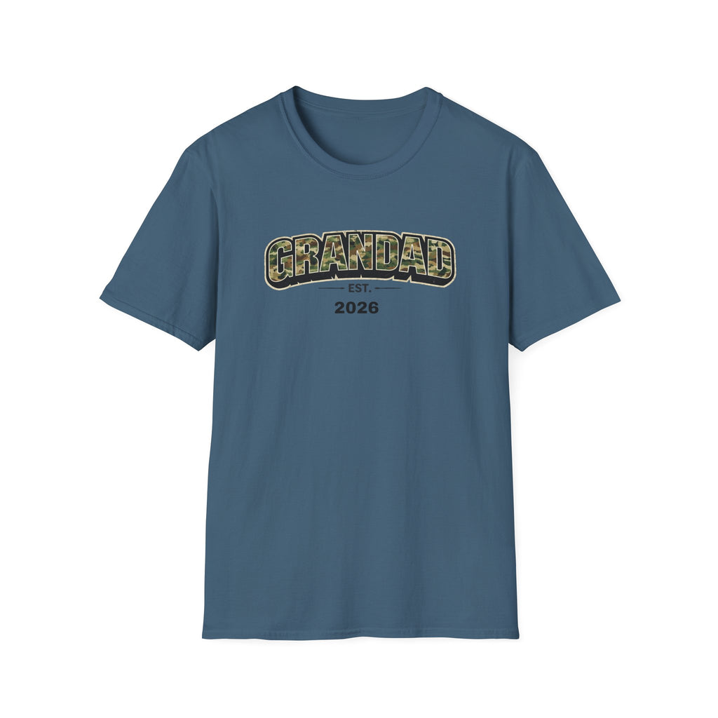 Granddad Est. 2026 T-Shirt — Camo Lettering Fathers Day Gift