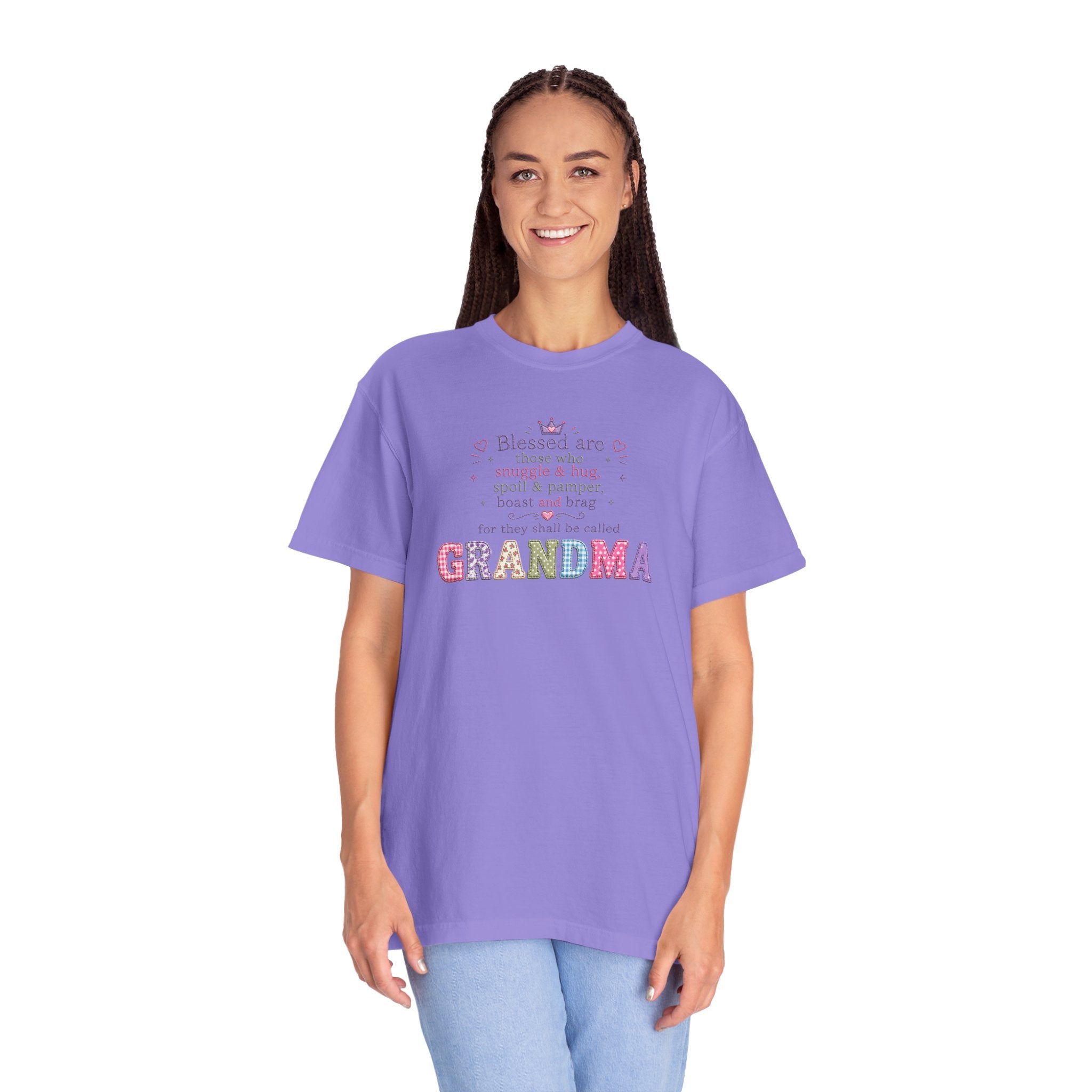 Grandma Floral Scripture T-Shirt — Blessed Are Those Who Are Pure in Heart