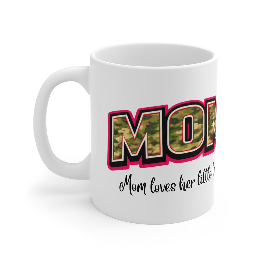 MOM Camo Mug — "Mom loves her little troops" Military Mom Coffee Cup