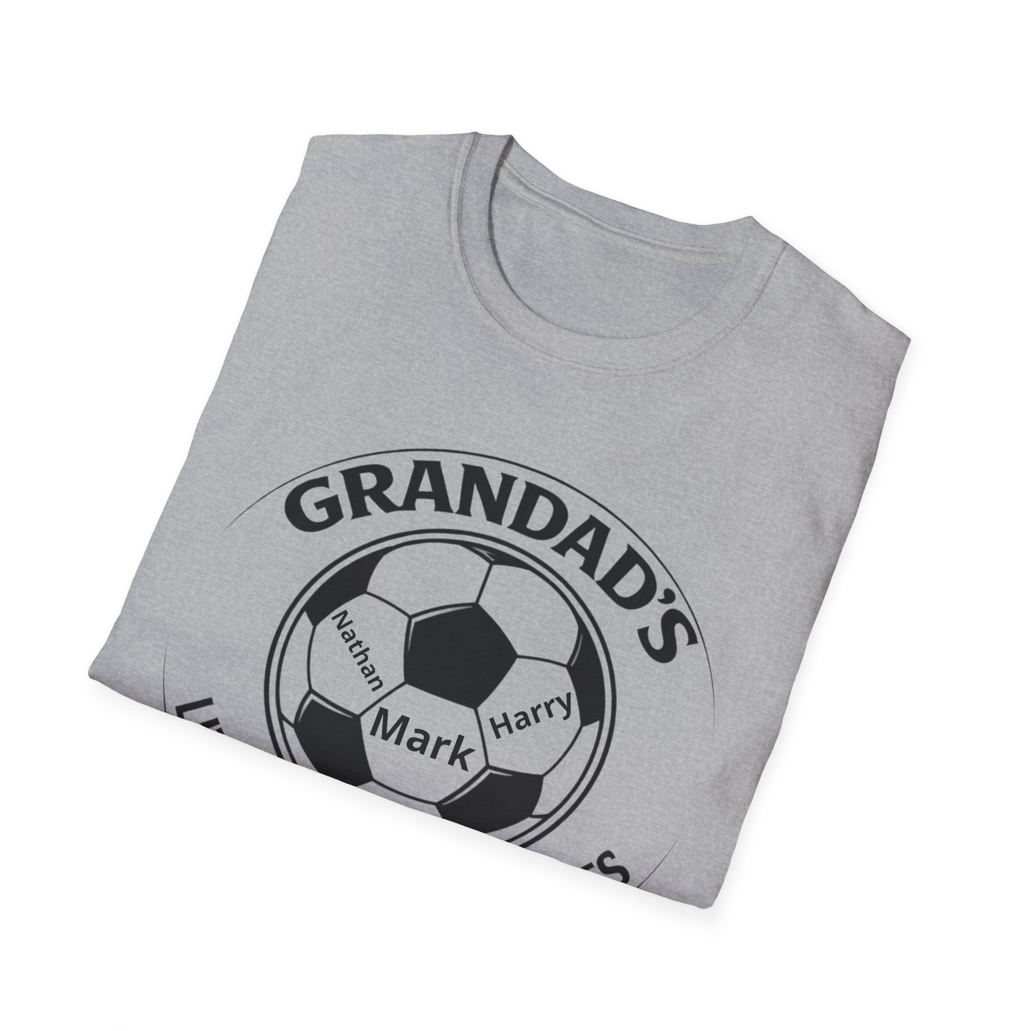 Grandad's Little Football Buddies T-Shirt — Personalized Soccer Grandpa Tee
