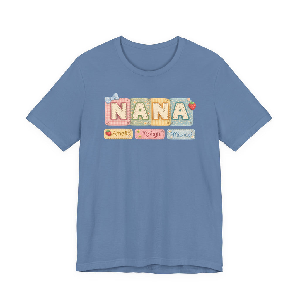 Nana Baby Blocks Tee — Personalized Grandmother Name Shirt