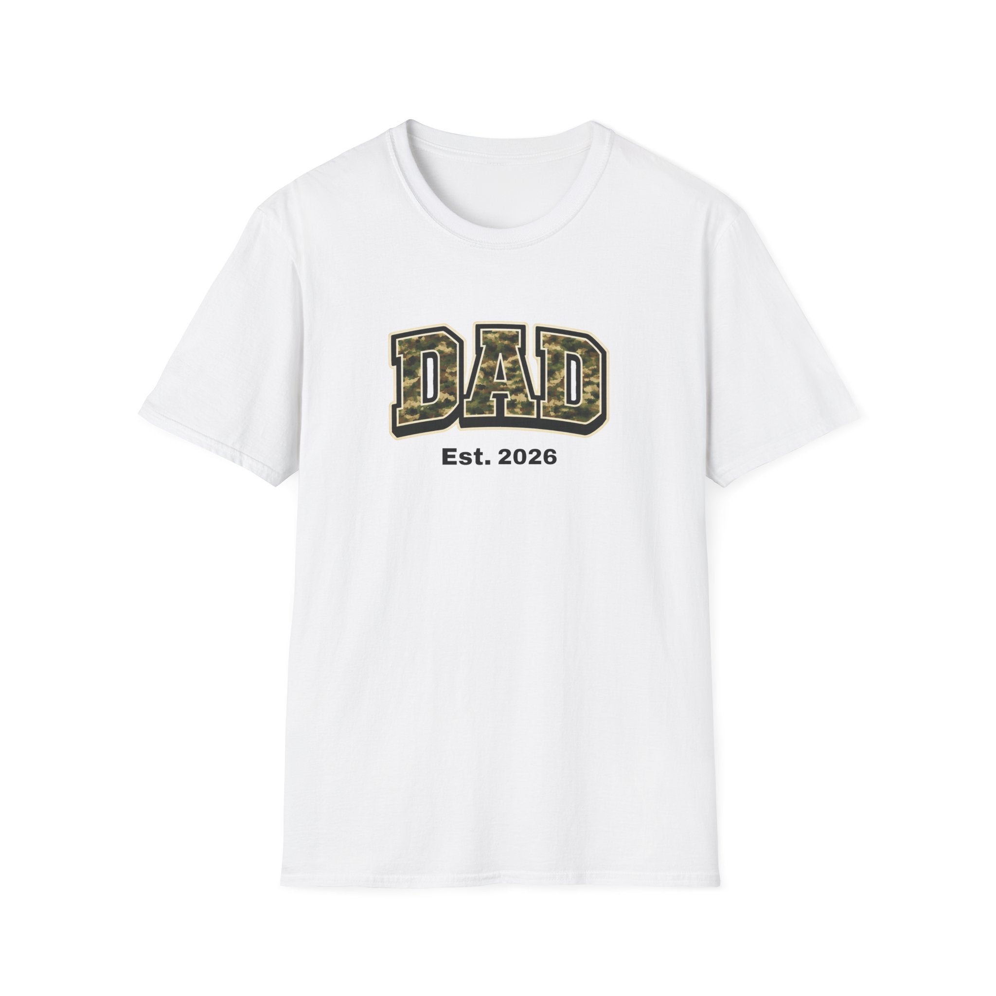 Dad Camo T‑Shirt – “DAD Est. 2026” Military Camo Father's Day Tee