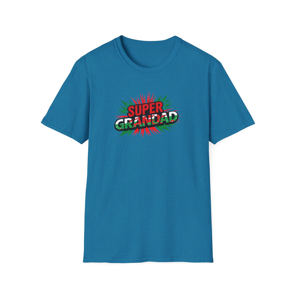 Super Grandad Welsh Flag/Wales themed T-Shirt — Retro Comic Style Father's Day Gift