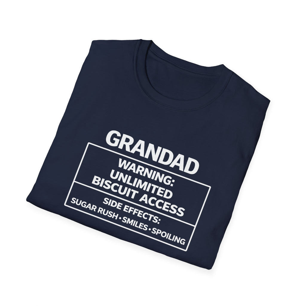 Grandad Warning T-Shirt – "Unlimited Biscuit Access" Funny Grandpa Gift