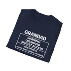 Grandad Warning T-Shirt – "Unlimited Biscuit Access" Funny Grandpa Gift