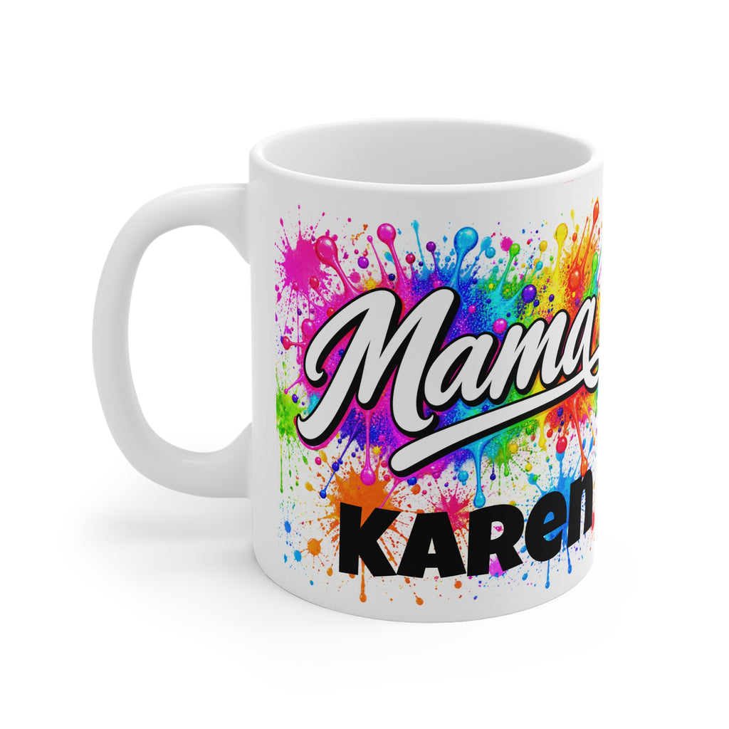 MAMA - Colourful Paint Splatter Mug - Personalised