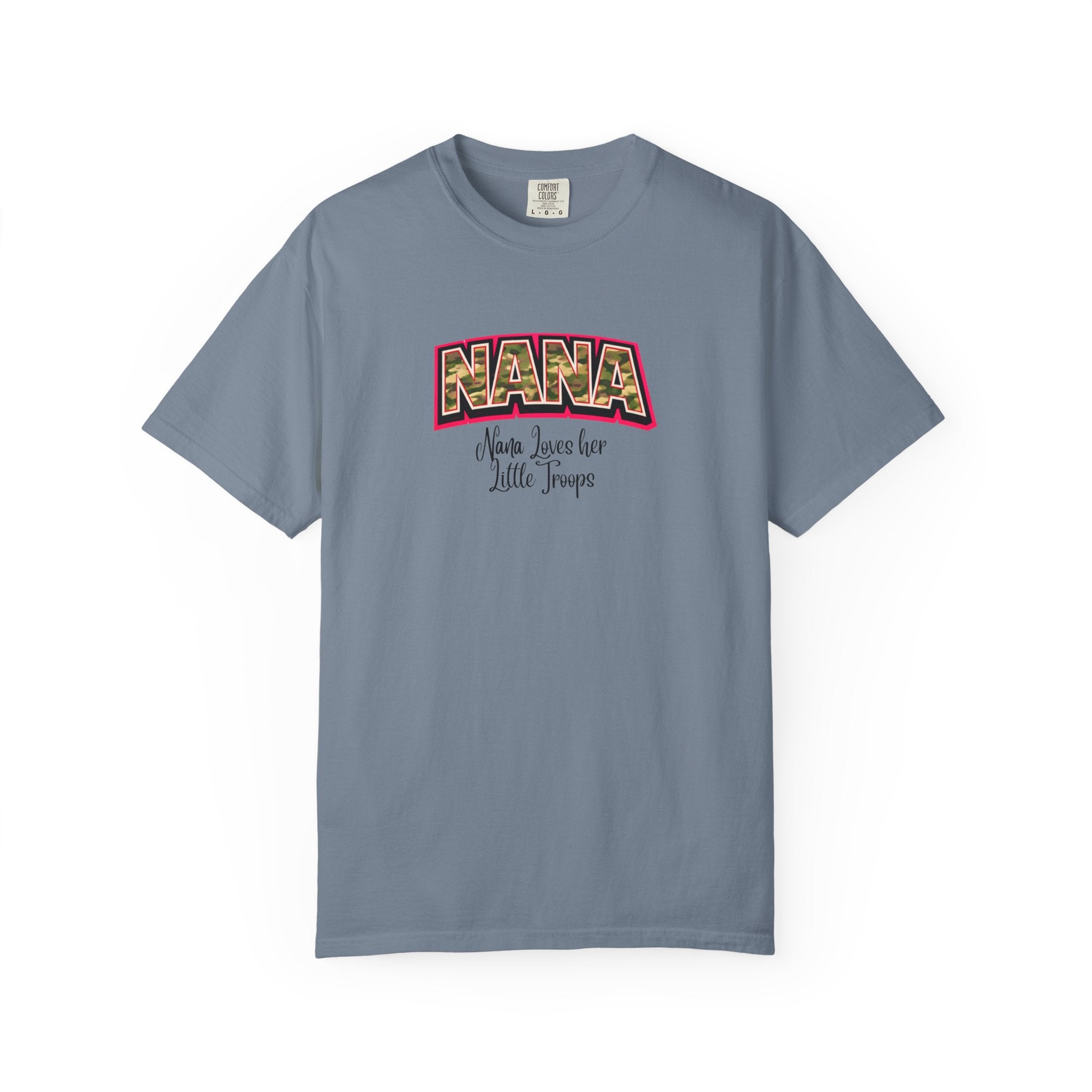 Nana Leopard Print T-Shirt — "Nana (who loves her little troops)" Grandma Gift
