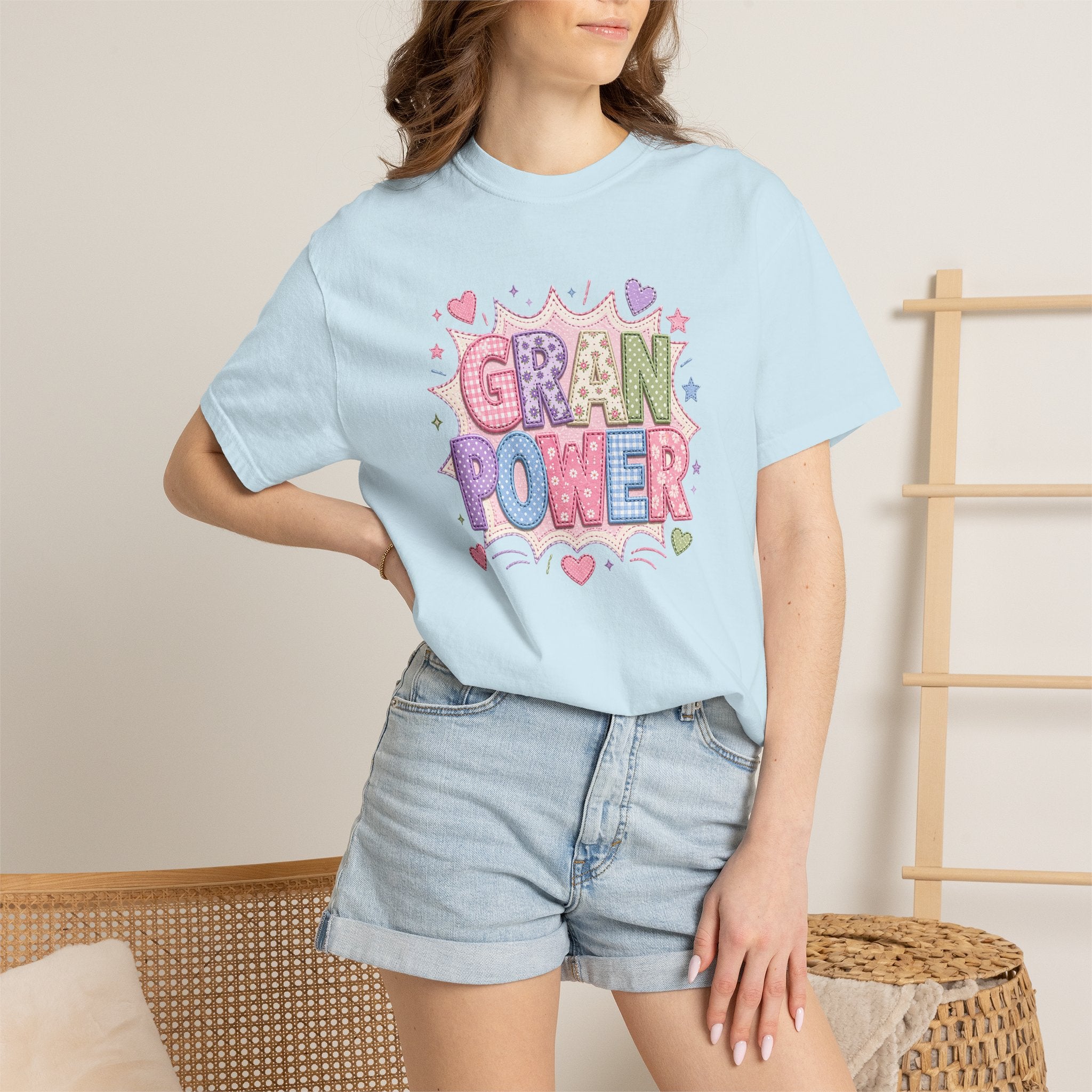 Gran Power T-Shirt — Cute Pastel 'Gran Power' Graphic Tee for Grandparents, Mother's Day Gift