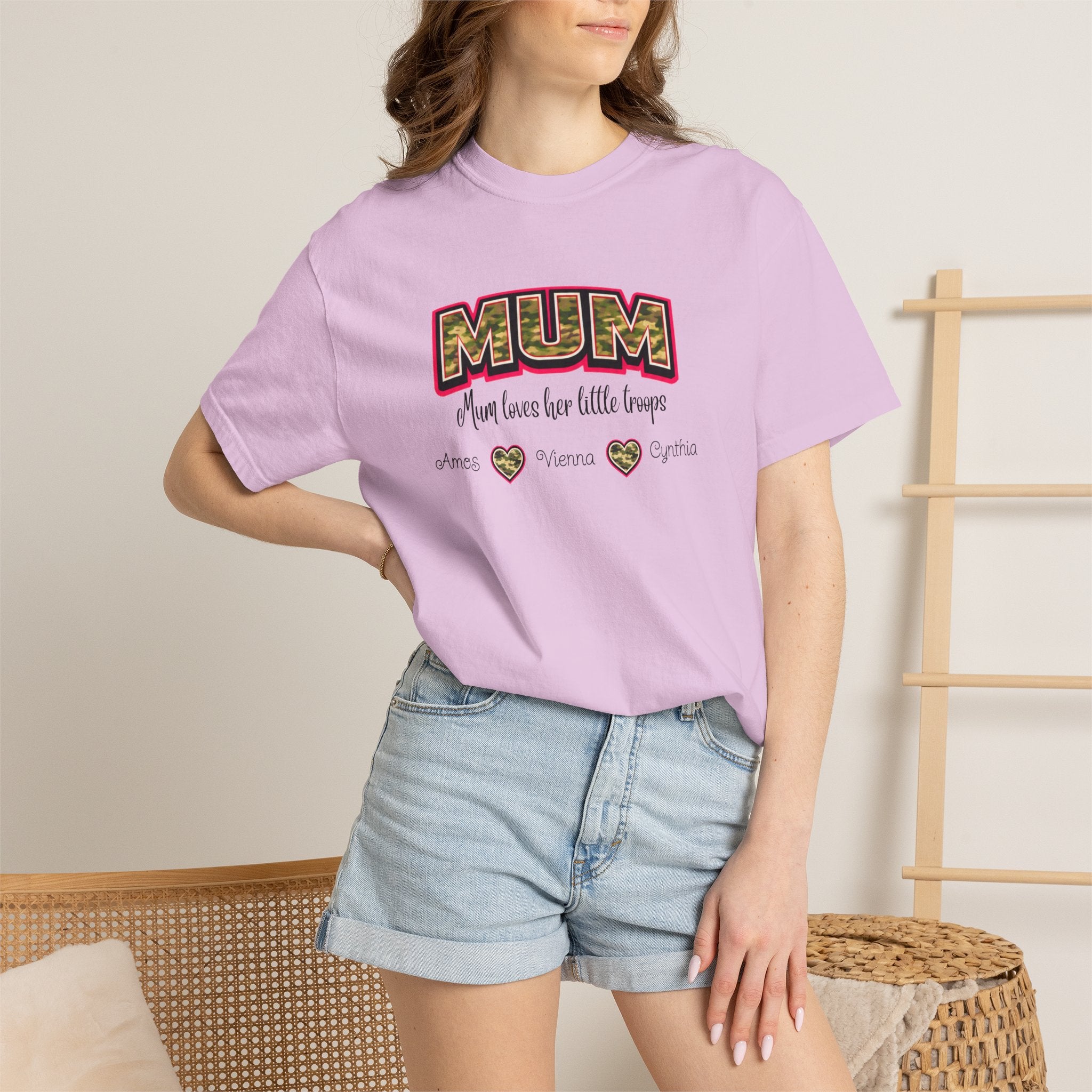 Mum Camo Print T-Shirt – "Mum, Mum loves her little meows" Mother's Day Tee