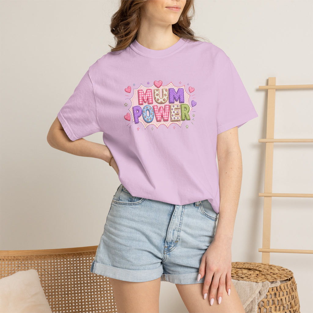 Mum Power T-Shirt — Cute Pink Heart Mothers Day Tee