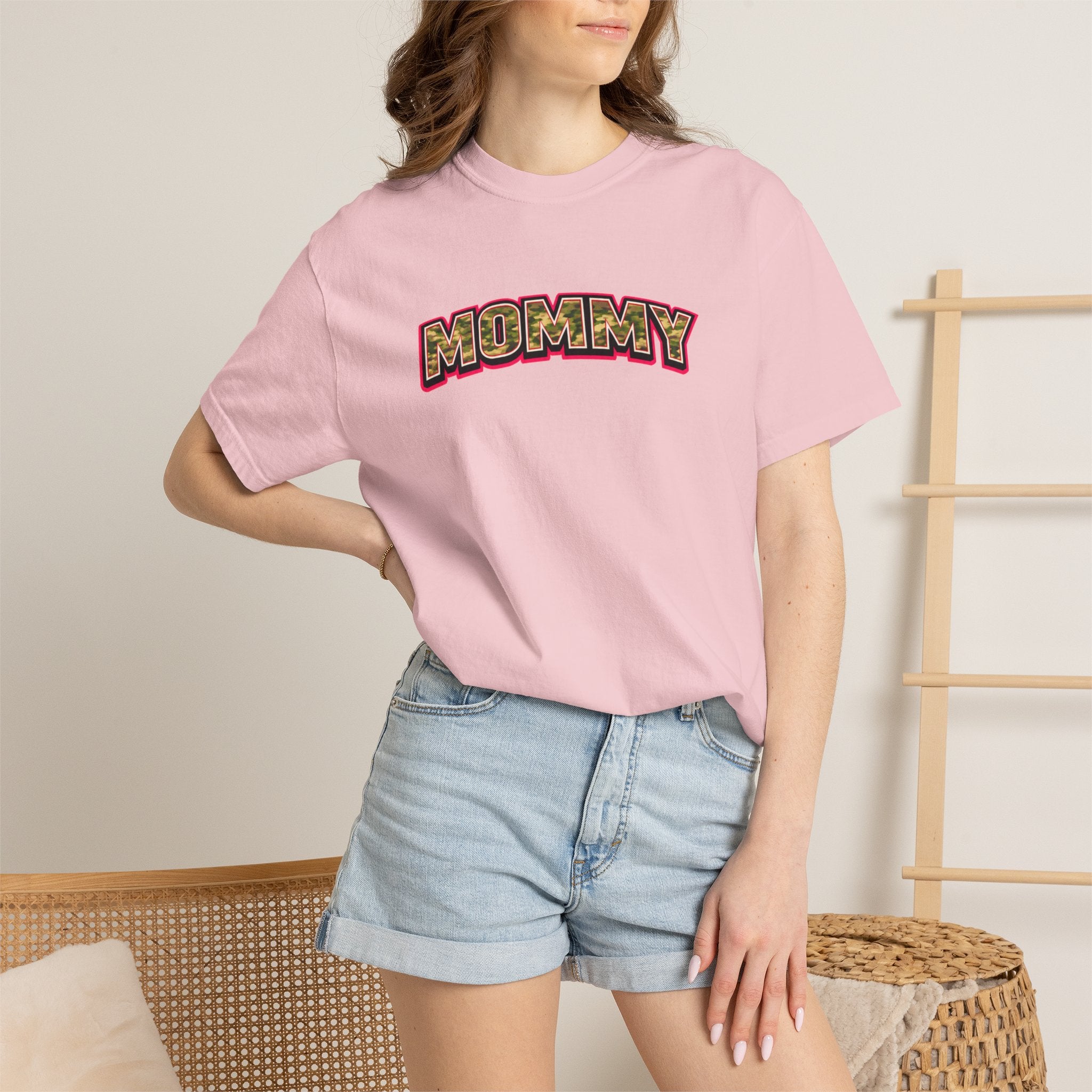 Mommy Camo Graphic T-Shirt — Retro Lettering Mother's Day Tee