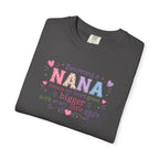 Becoming a Nana T-Shirt — "Becoming a Nana means my heart grows bigger with every little giggle" Cute Grandma Gift