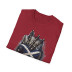 Bagpipes Following Scotland Flag Tee