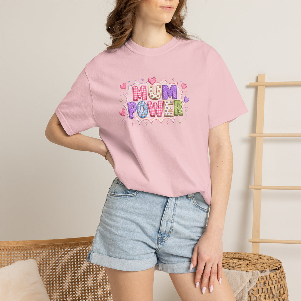 Mum Power T-Shirt — Cute Pink Heart Mothers Day Tee