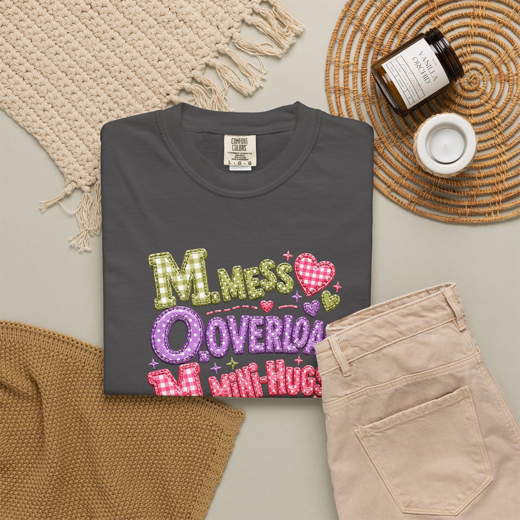 T‑Shirt — "Moms Overload Mini-Hugs" Cute Colorful Graphic Tee