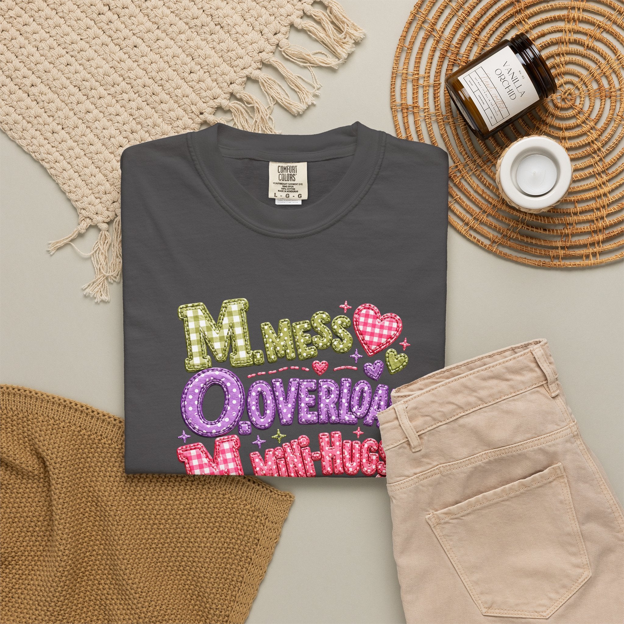 T‑Shirt — "Moms Overload Mini-Hugs" Cute Colorful Graphic Tee