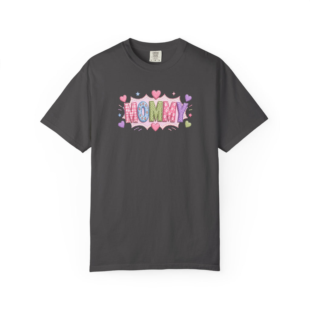 Mommy Hearts T‑Shirt — Cute Pastel 'MOMMY' Graphic Tee for Mother's Day & New Moms