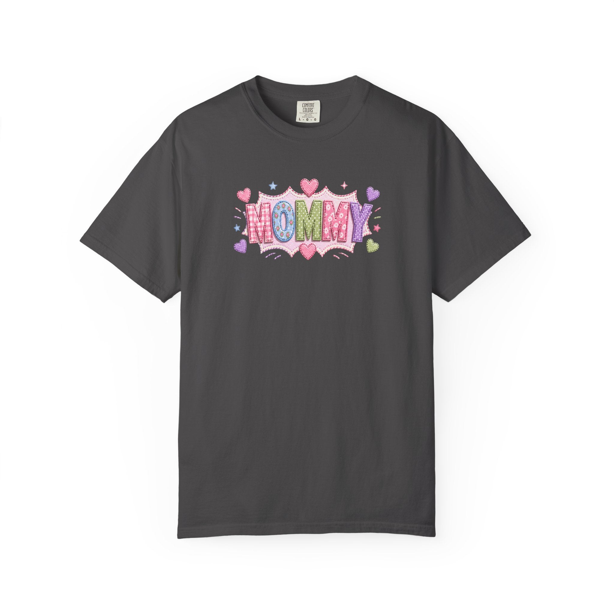 Mommy Hearts T‑Shirt — Cute Pastel 'MOMMY' Graphic Tee for Mother's Day & New Moms