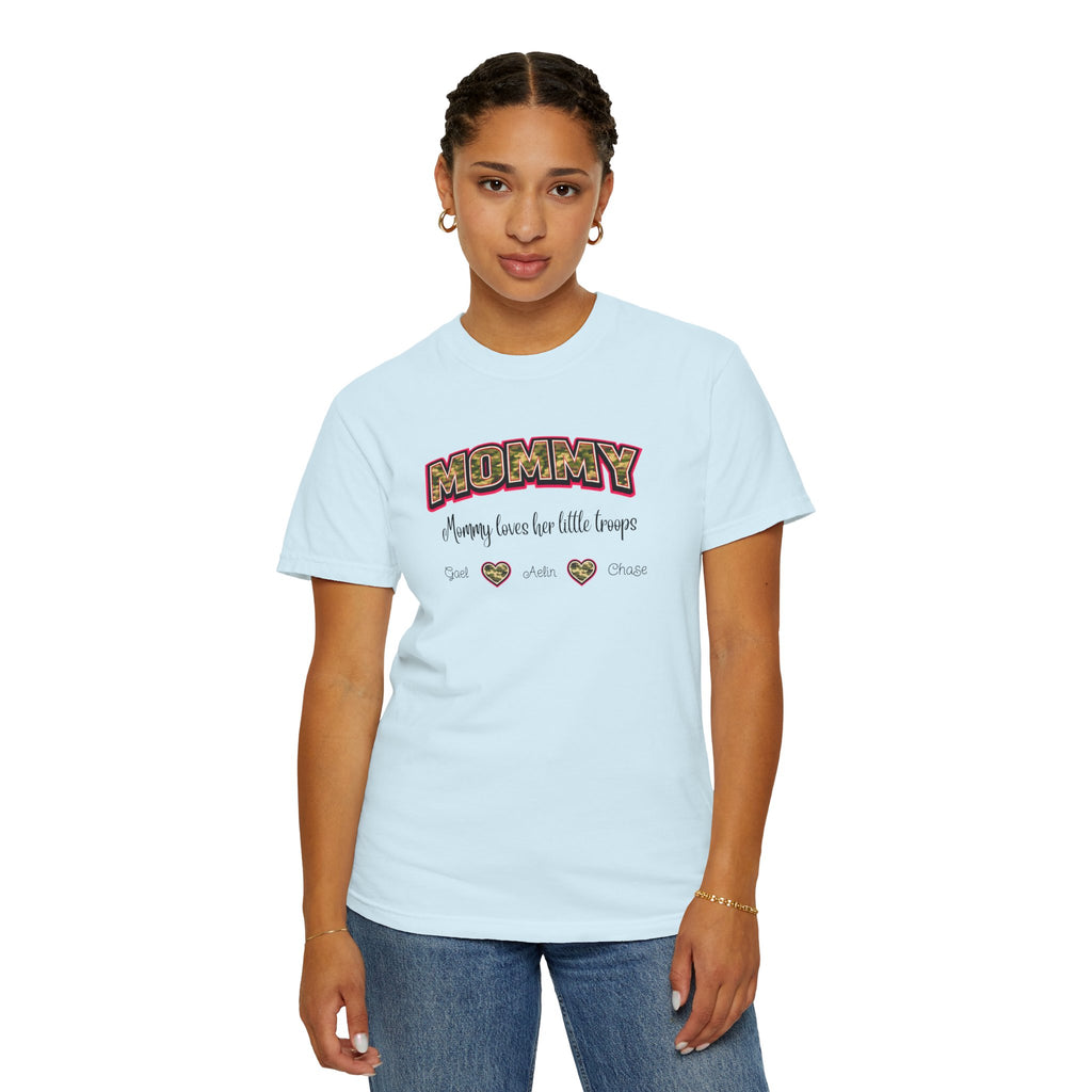 Mommy Camo Heart T-Shirt — "Mommy, I am here for little forever" Mother's Day Tee