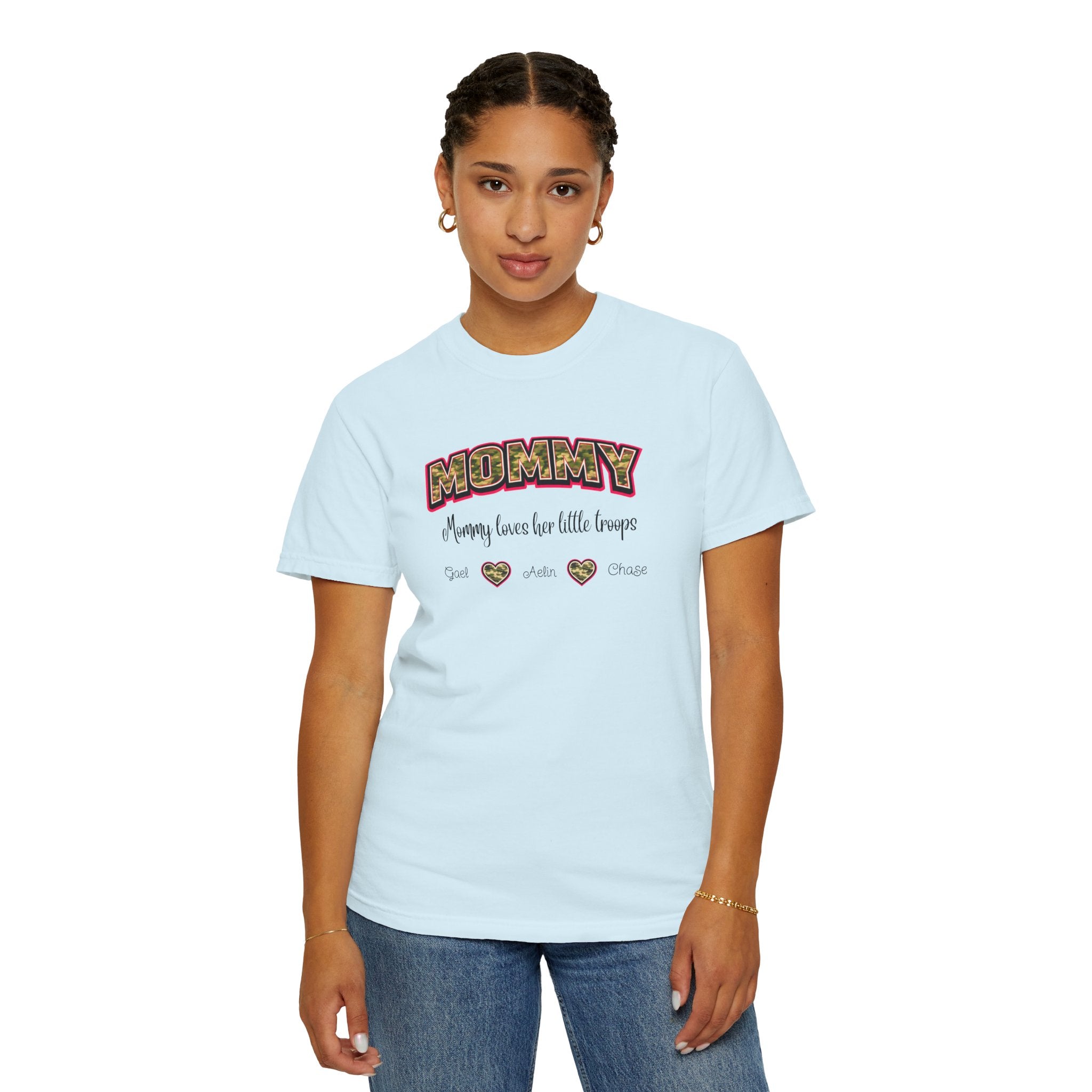 Mommy Camo Heart T-Shirt — "Mommy, I am here for little forever" Mother's Day Tee