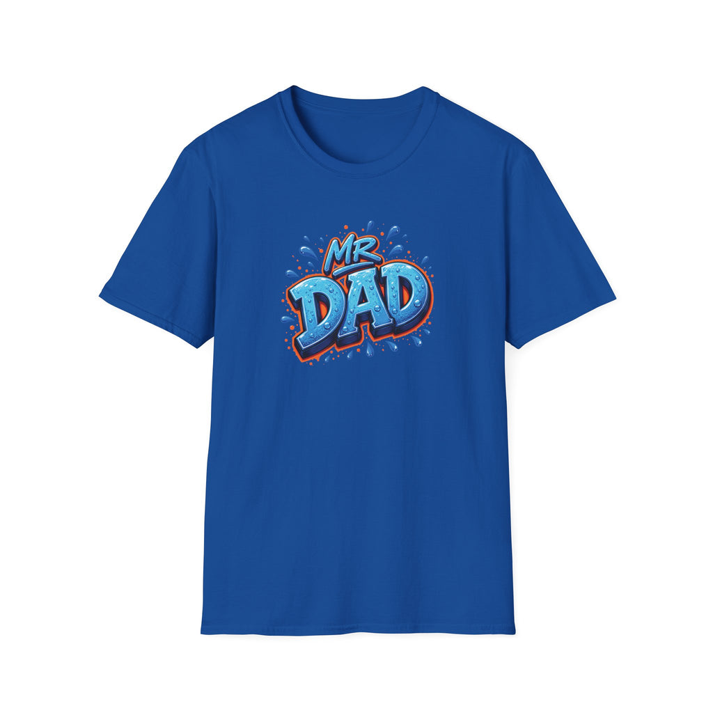 "Mr. Dad" Blue Graffiti Father T-Shirt