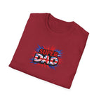 Super Dad T-Shirt – Union Jack Flag pattern Retro Comic Father’s Day Tee