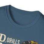 Drills and Damage Dad T-Shirt – Funny Father’s Day Tool Lover Tee