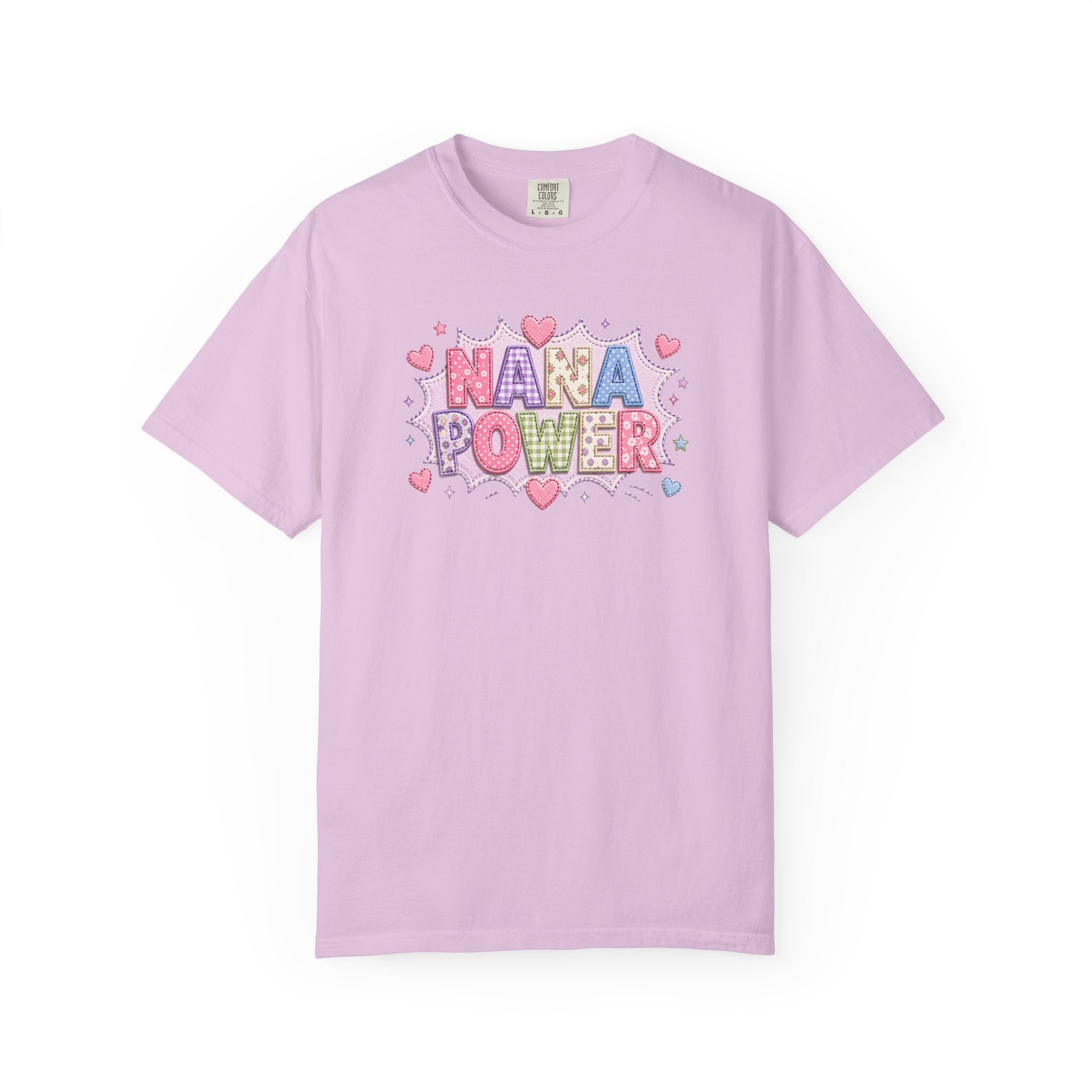 Nana Power T-Shirt — Playful Retro Heart Graphic for Grandmother Gifts