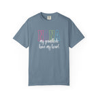 Nana Pastel Rainbow Tee — 'NANA' Floral Outline Grandma T-Shirt