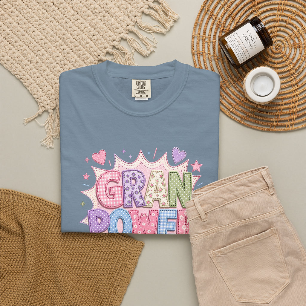 Gran Power T-Shirt — Cute Pastel 'Gran Power' Graphic Tee for Grandparents, Mother's Day Gift