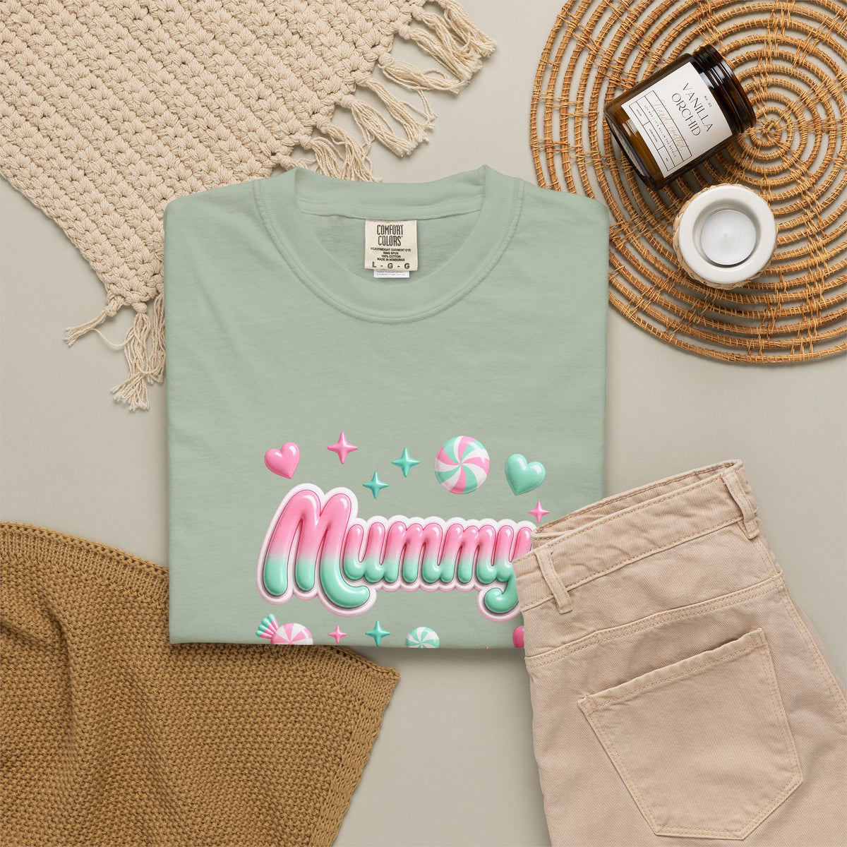 Mummy Pastel Candy Script T-Shirt