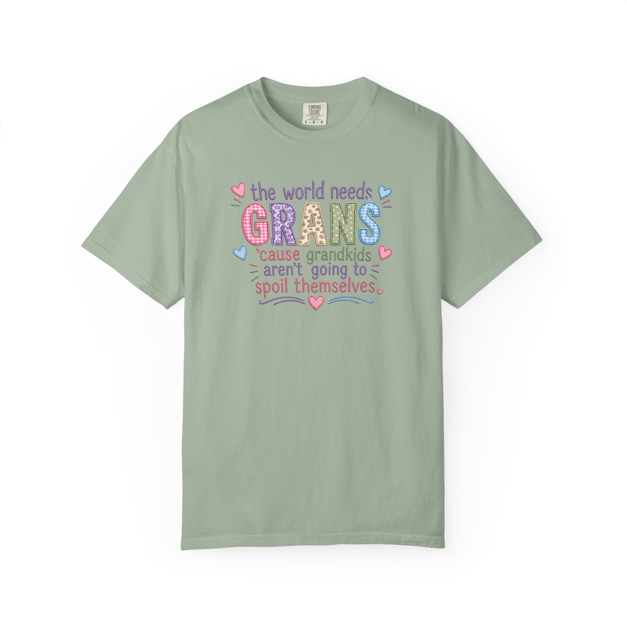 Grandparent T-Shirt - "The World Needs Grans" Cute Pastel Grandkids Gift Tee