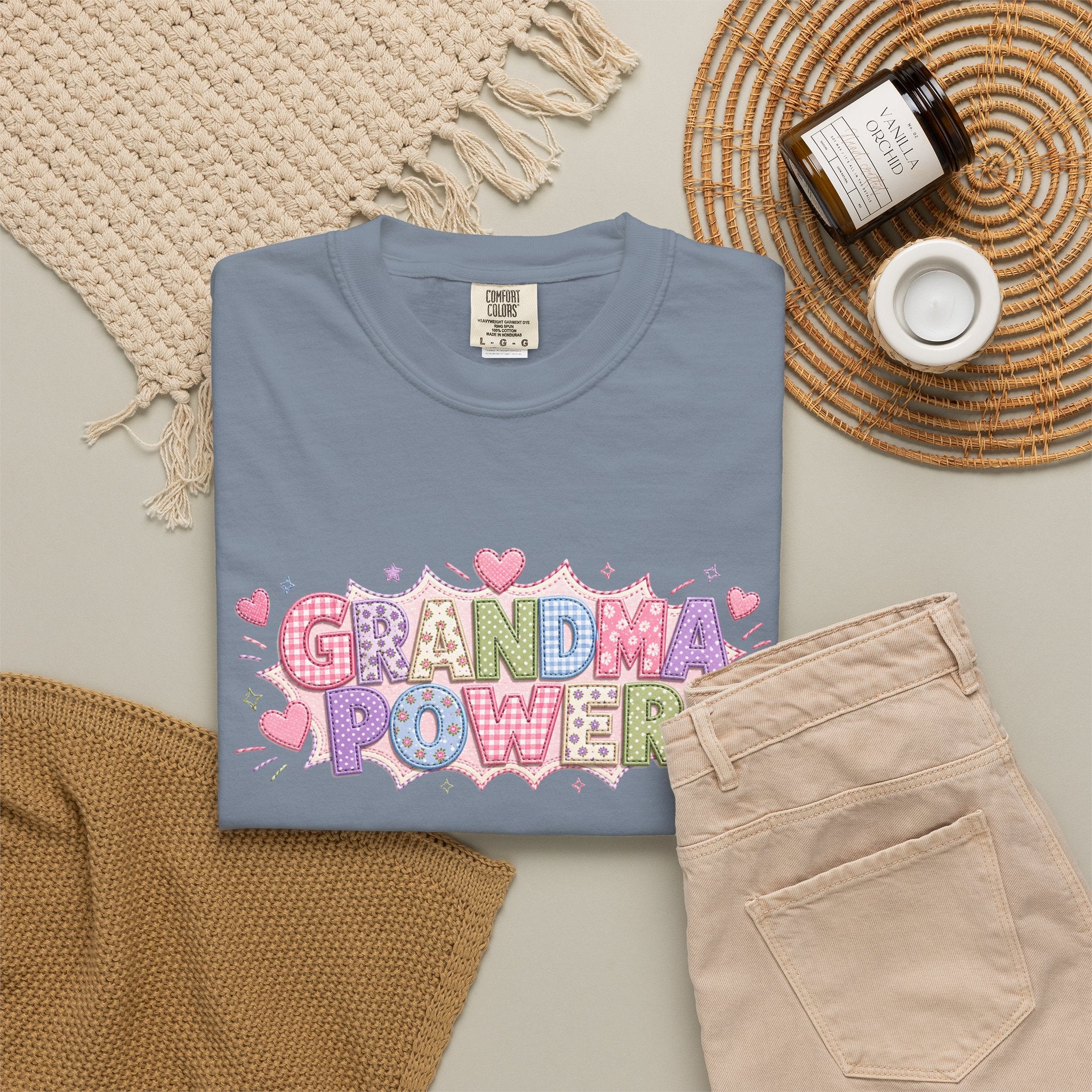 Grandma Power T-Shirt — Cute Heart Graphic Tee for Grandmothers