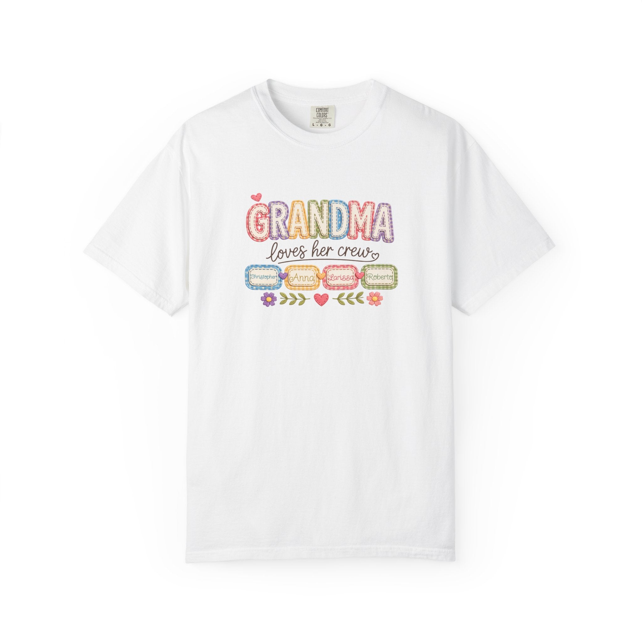 Grandma Loves Her Crew T-Shirt – Cute Pastel Grandma Family Tee