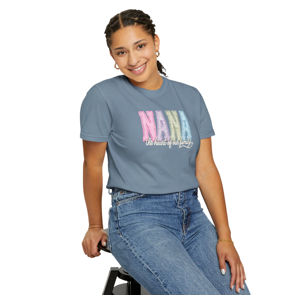 NANA Pastel Patchwork T-Shirt — "The Heart of Our Family" Gift