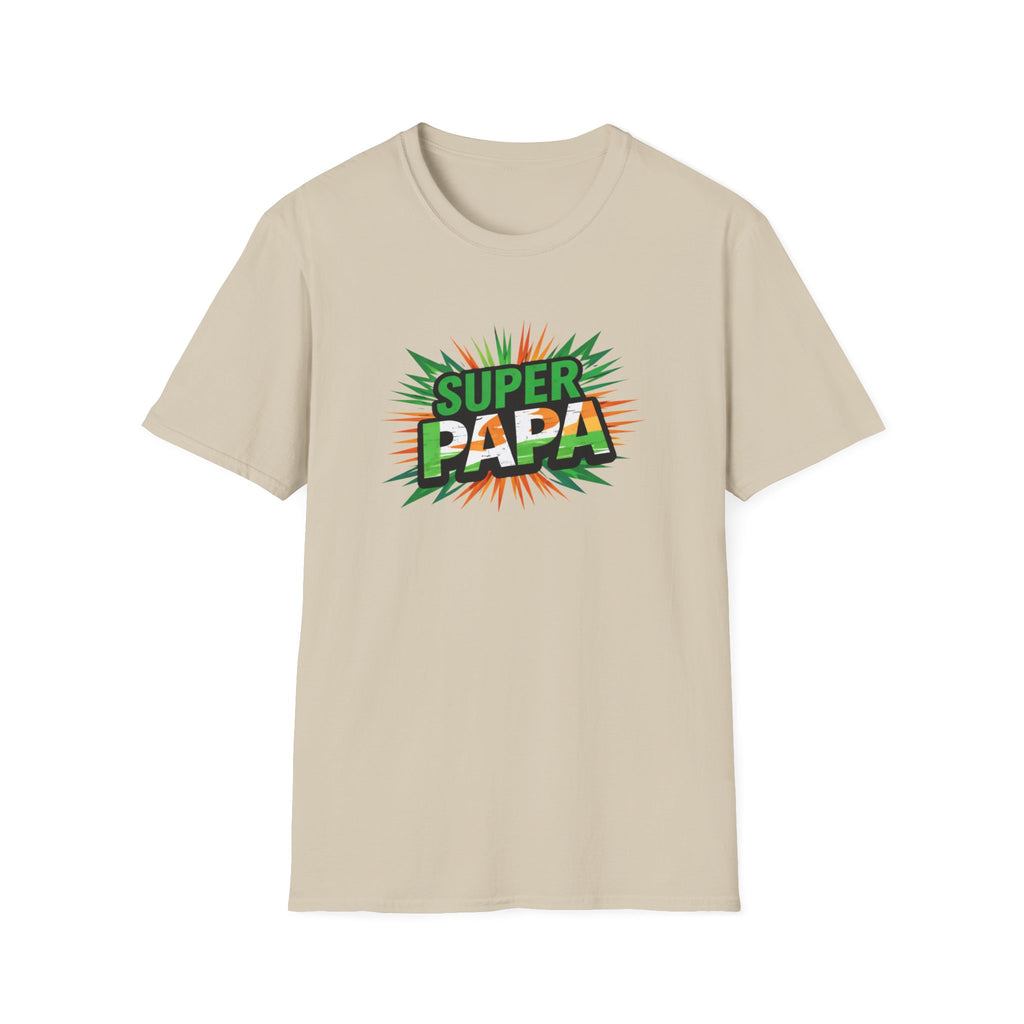 Super Papa Ireland Flag/Irish themed T-Shirt – Comic-Style Father’s Day Tee