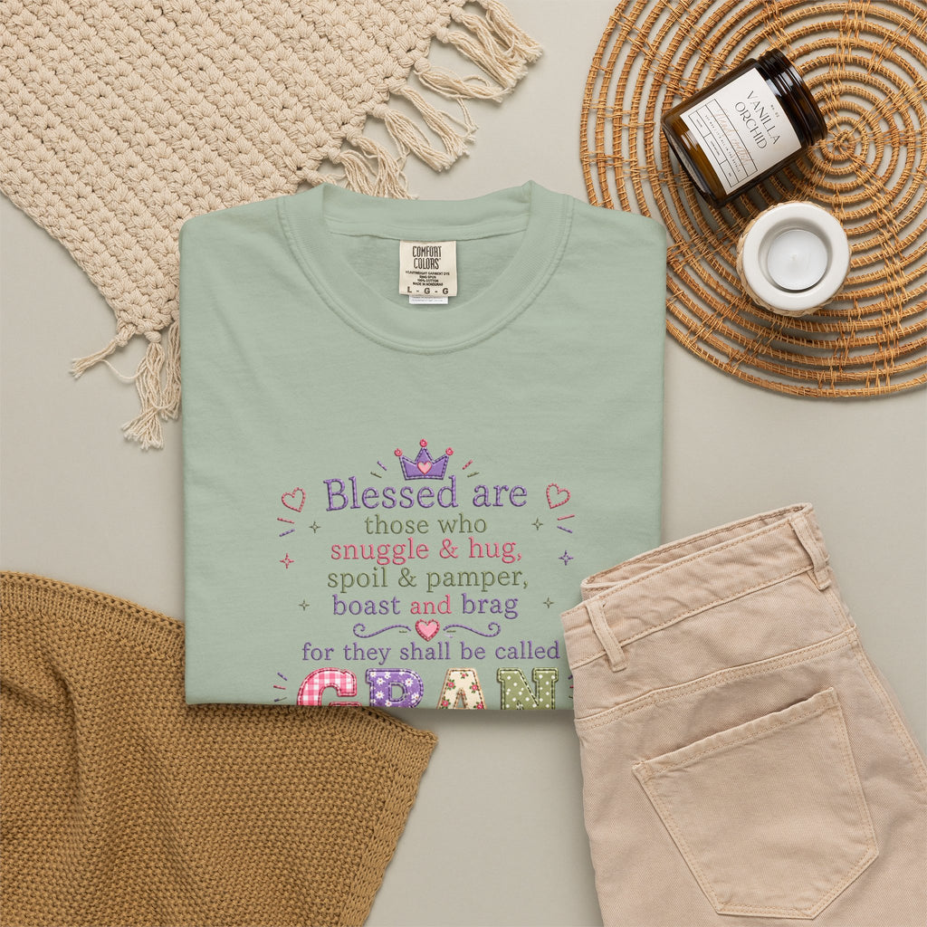 Gran Blessings T-Shirt — "Blessed are those who snuggle & hug... called GRAN"