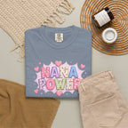 Nana Power T-Shirt — Playful Retro Heart Graphic for Grandmother Gifts
