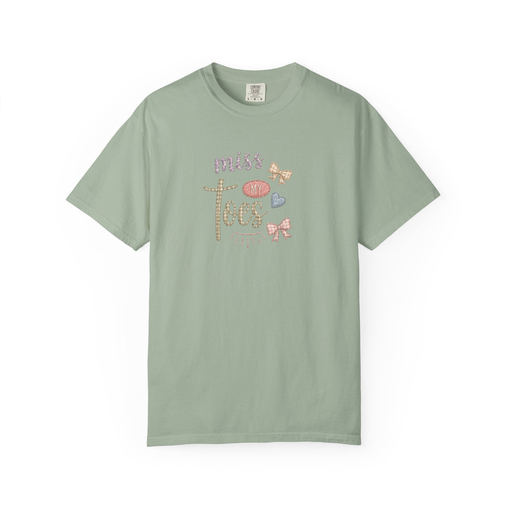 Miss My Toes Graphic T-Shirt – Cute Baby Feet & Bows Tee