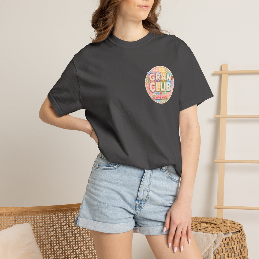 T-Shirt — "Gran Club" Retro Floral Badge Tee