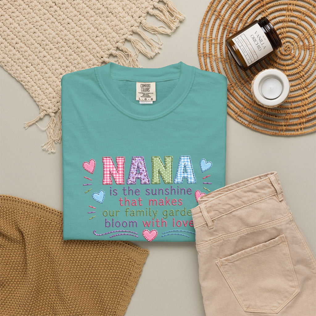 Nana Sunshine Floral T-Shirt — “NANA is the sunshine that makes our family garden bloom with love”
