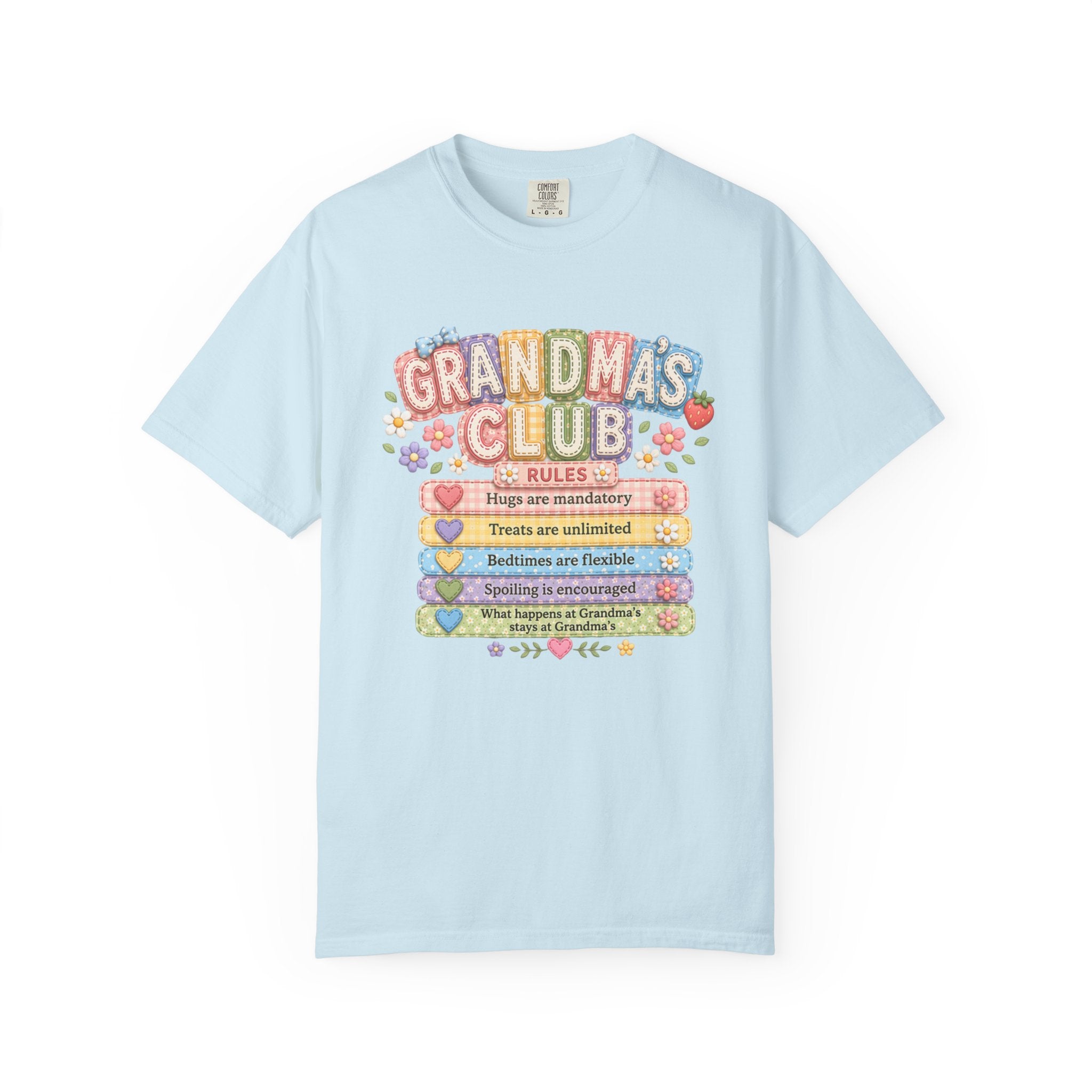 Grandma's Club T-Shirt — Cute Floral 'Grandma's Club' Rules Tee