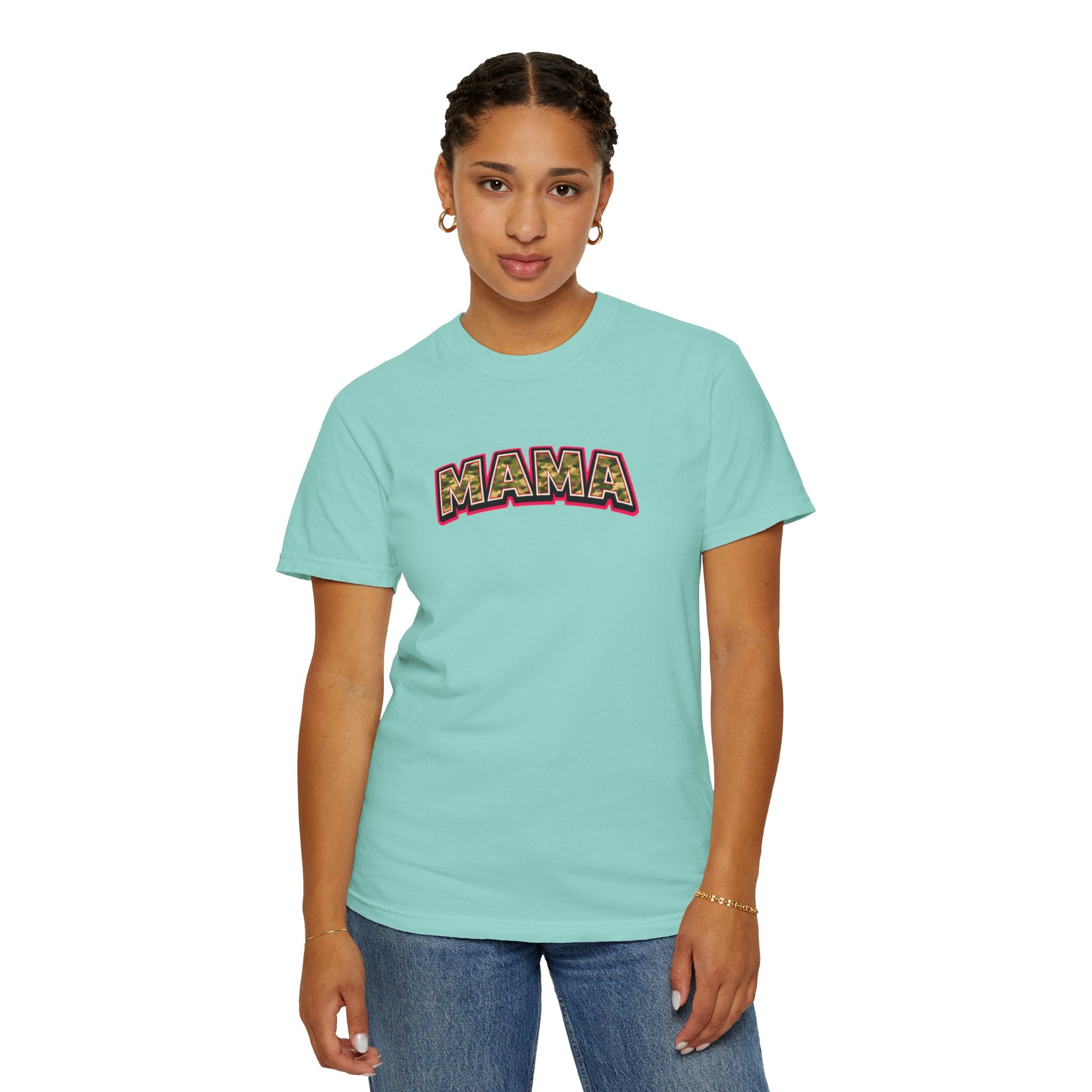 Mama Camo Retro T-Shirt — Vintage Lettering Mother's Day Tee